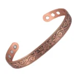 bracelete de cobre magnético e anel conjunto masculino