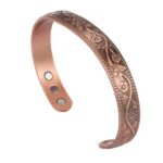 bracelete de cobre magnético aberto cuff masculino