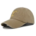 boné baseball bordado dourado masculino marrom - Solluss
